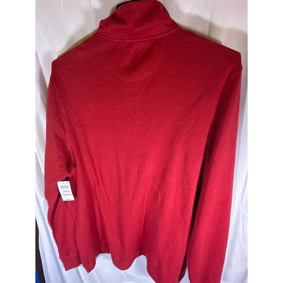 Club Room Mens Solid Classic French Rib Quarter-Zip Sweater, Red, Size L, NWT - Picture 5 of 5